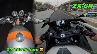 Finally RE GT650 is Here | 1st tym Riding Kawasaki ZX-6R with Pillion 🔥