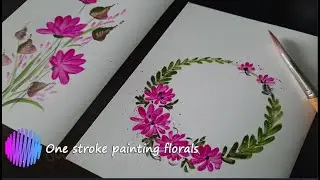 One stroke painting 7/ Floral designs / Round brush technique