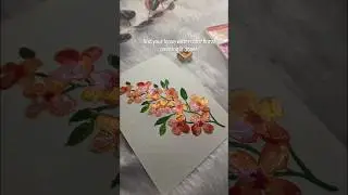 Create easy aesthetic flower painting with me #butifyoucloseyoureyes #watercolorpainting #art