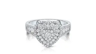 Diamond Couture 14K Gold 1ct Diamond Heart Ring