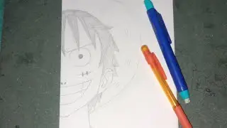 Draw one piece Luffy ki drawing 