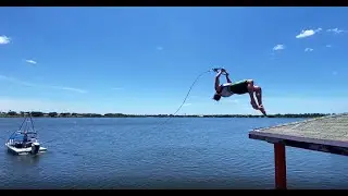 Ben Groen back flip barefoot waterskiing start!! | World Barefoot Center