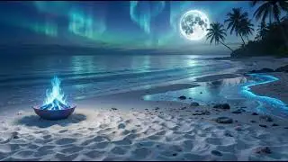 Northern Lights Shore ✨ Lofi Ocean Waves for Sleep, Study & Relax
