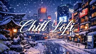 Cozy Snowy City Night ❄️ Chill Lo-Fi Walk for Relaxing, Studying & Sleep