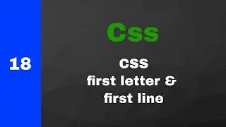 #18 first letter & first line CSS Frontend Take it easy 