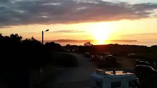 Cantabria desde el aire, puesta de sol en Loredo