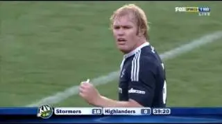 Schalk Burger shoves ref Mark Lawrence