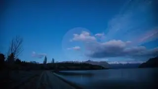 Starry night to sunrise time lapse in New Zealand - available for licensing