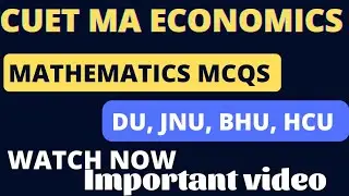 CUET MA Economics Entrance MCqs 