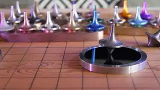 ForeverSpin Spinning Top - Damascus Steel - Off Centre Spin, Wind Down Sound