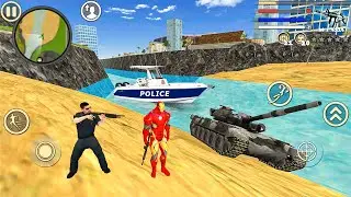 Iron Rope Hero Vice Town: Fun with Tank at Military City - Android Gameplay