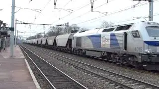 Freight Trains at Saint-Michel sur Orge 22 January 2014