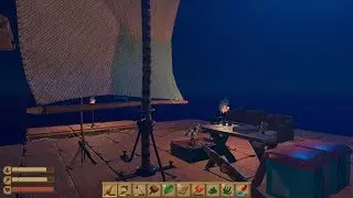 Unlocking the Forge and getting a metal  fishing rod, lets play  Raft series 1 episode 3
