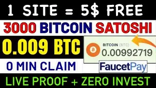 3000 satoshi free | free bitcoin faucet + 0.009 btc free | 0 min claim | best crypto faucet 2021