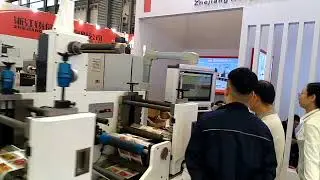 Unit type 6 colors adhesive label flexographic printing machine with die cutter
