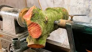 Skill Woodturning  Recycle woodturning tools   turn tree branches into works of art