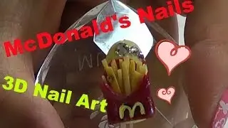 3D Acrylic Nail Art Tutorial~~McDonald's Fries~3D Fast Food Nail Tutorial~