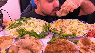Spicy chicken spicy mutton with rice green chili 
