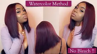 Water Color PLUM CHERRY!! #99J/ Perfect Burgundy!! No Bleaching!!!