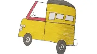 How to draw or create school van | School van very easy steps| school van banay ka tareeqa |art 4