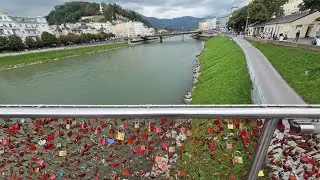 Exploring the Love Locks Bridge, Salzburg, Austria