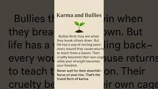 🌱 Bullies fall to their own karma, but you rise stronger every time. 💪✨. 💪✨ #Karma #Motivation