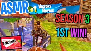 ASMR Gaming 😴 Fortnite Season 3 First Win! Relaxing Gum Chewing 🎮🎧 Controller Sounds + Whispering 💤