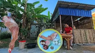 Khmer Home Cooking | Braised Pork Leg with Duck Eggs, Garlic & Pepper 
