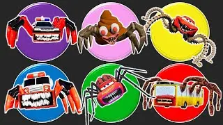 HUNTING MONSTER | Police Car Eater, Poop Head Eater, Mcqueen Cyborg, Fire Truck, Mcqueen Spider, Bus