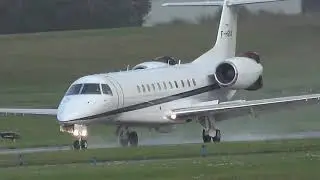 EMBRAER LEGACY F-HGSA LANDING AND DEPARTING FROM FARNBOROUGH/EGLF UK 28-10