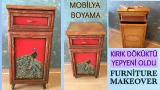 KIRIK DÖKÜKTÜ YEPYENİ OLDU (Mobilya Boyama) | Furniture Makeover | Patina | PAS Efekti | Dıy