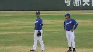 中日ドラゴンズ 森駿太選手と中村奈一輝選手、ルーキーコンビのキャッチボール 2025/8/1 浜松球場