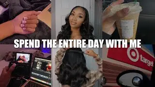vlog : spend the entire day with me (curling my hair, nail appt, starbucks, target, editing, etc)