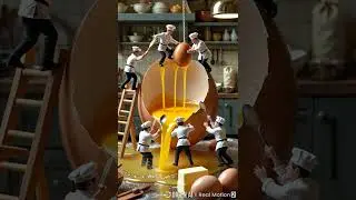 🍳 Tiny Chefs vs Giant Egg: The EPIC Kitchen Battle You Can&rsquo;t Look Away From! 🧑🍳✨ #MiniatureMadness