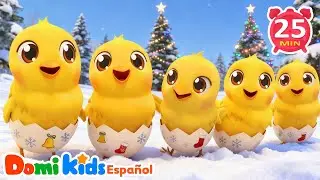 Cinco Pollitos Cantan🐥| Versión Bilingüe | Canciones Infantiles | Domi Kids Fiesta Animal