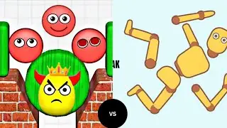 Hide Ball vs Ragdoll Break &ndash; Funny & Satisfying Mobile Game Battle! 🤯😂 | ASMR Gameplay