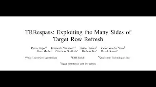 Seminar in Comp Arch - Session 6: TRRespass & BlockHammer: New RowHammer Attacks and Solutions (F21)