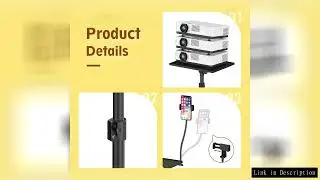 Black Projector Floor Stand with Wheels Adjustable Height 29 to 44 Inches Ideal for Office Home Port