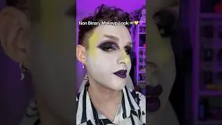 Non binary pride makeup! 💛💜 #altmakeup #makeup #pridemakeuplook #gothmakeup