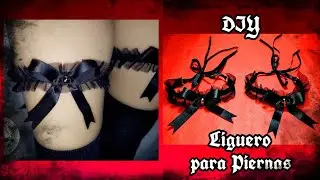 Liguero de listón y elástico para piernas 🖤 DIY - Goth - Lady Blue 🖤