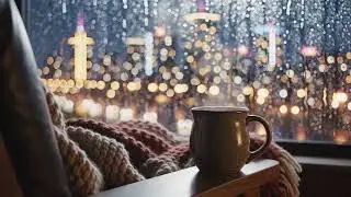 Rainy Window, Warm Cup ☕ | Cozy Ambience with Gentle Music | Успокаивающее видео 