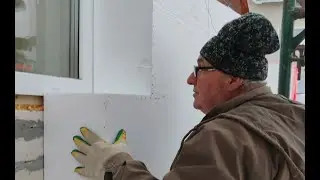 Как вовремя утепления фасадов пенопластом выравниваются фасады дома. Резка ППС16ф 260мм Козой. СФТК