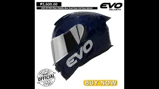 EVO GT PRO Plain Metallic Blue Dual Visor Full Face Helmet with Free Clear Lens