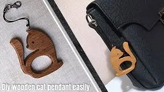 Diy wooden cat pendant | wood jewelry making at home