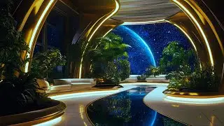 🎵 Celestial Space Garden Voyage 🌿 | Luxury Starship Ambient for Deep Relaxation & Inner Peace | 4K