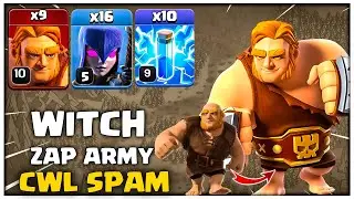 TH14 Clan War League MVP Attack! Super Giant Witch ZAP Smash | Clash of Clans