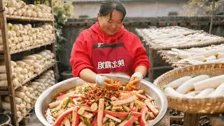 【陕北霞姐】没菜了不用慌！霞姐下地挖来大萝卜，安排一顿脆甜爽口的凉拌丝，美得很！