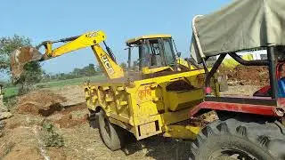 JCB 3DX PLUS Loading Village Pond Mud in Sonalika Mahindra John Deere Swaraj Tractor | Jcb | Tractor