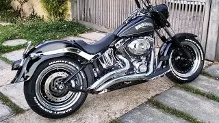 Harley-Davidson FatBoy + Adesivos Emborrachados de Pneu JDM LED SOLUTIONS