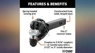 CURT 48006 Pintle Hitch with 2-5//16-Inch Trailer Ball, Fits 2-Inch Receiver, review